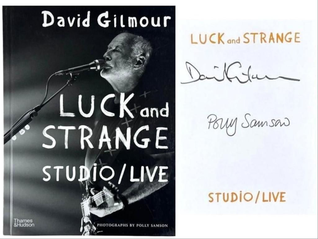 Pink Floyd: David Gilmour Signed "Luck and Strange Studio/Live" Book (Third Party Guaranteed): Black-and-white hardcover 11.5" x 8.75" book signed on the inside front page in black felt tip marker by Pink Floyd band member David Gilmour. In fine condition. Provenance Eaton & Brennan Auctions
