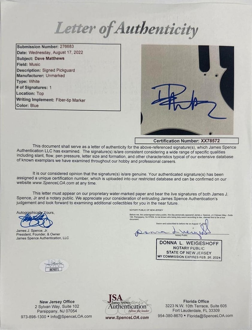 Dave Matthews Signed "Crash" Custom Graphics Telecaster-Style Guitar (JSA Authentication) - 3