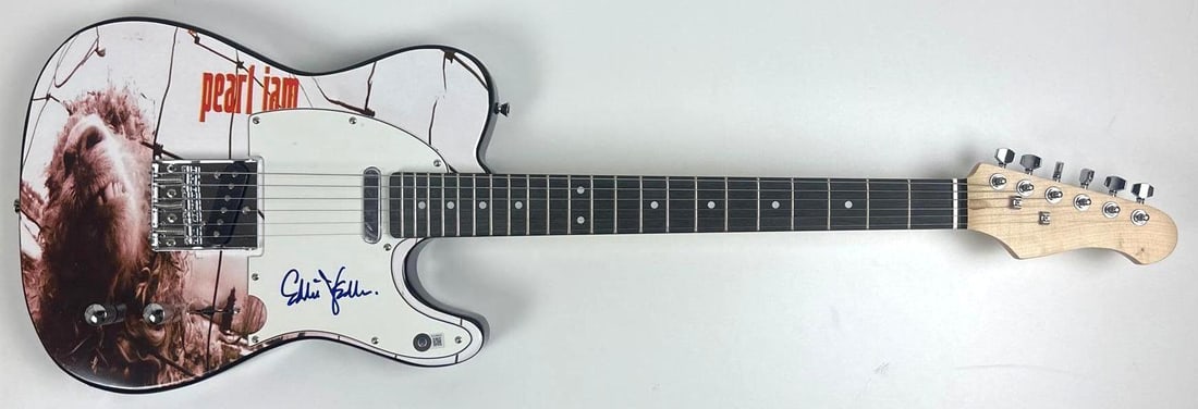 Pearl Jam: Eddie Vedder Signed "Vs." Custom Graphics Telecaster-Style Guitar (Beckett) - 2