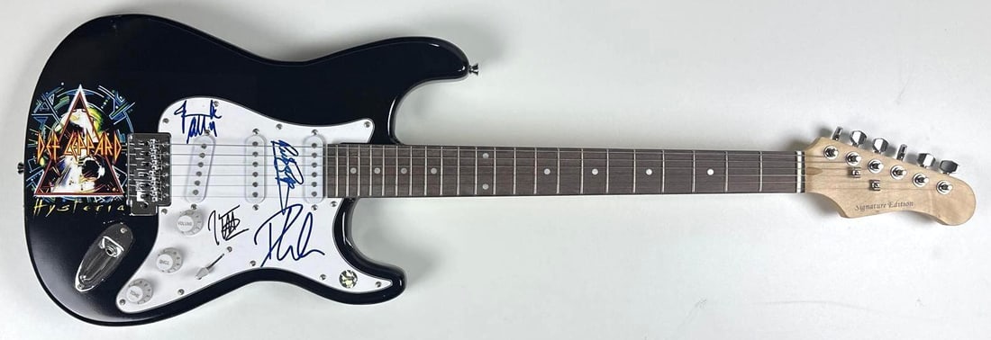 Def Leppard Group Signed "Hysteria" Custom Graphics Stratocaster-Style Guitar (ACOA Authentication) - 2