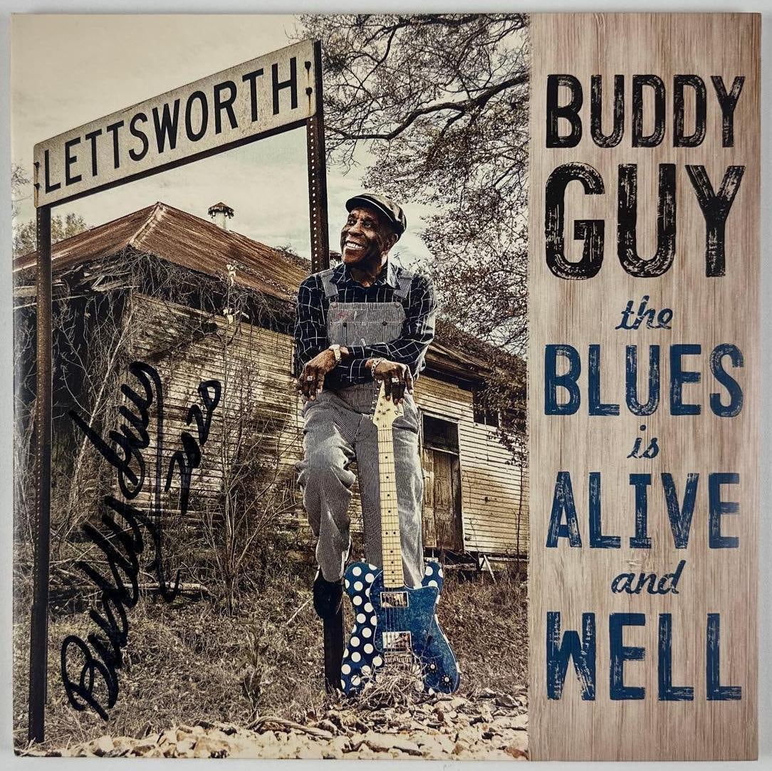 Buddy Guy Signed "The Blues Is Alive and Well" Album (Beckett Authentication): "The Blues Is Alive and Well" album signed on the cover in black felt tip marker with the inscription "2020" by blues legend Buddy Guy. Measuring approximately 12" x 12" and in good condition with