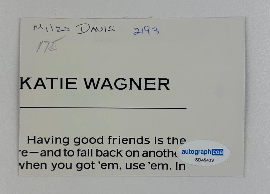Miles Davis Signed Cut (ACOA Authentication) - 2