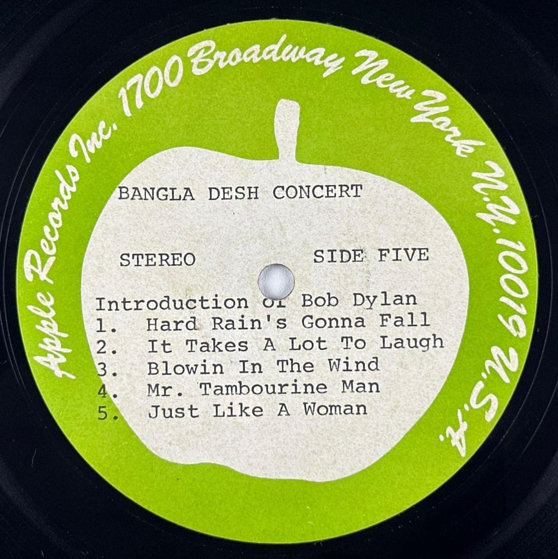 Bob Dylan "Concert for Bangladesh" Sterling Sound Master Reference Album (Chip Rachlin Collection) - 5