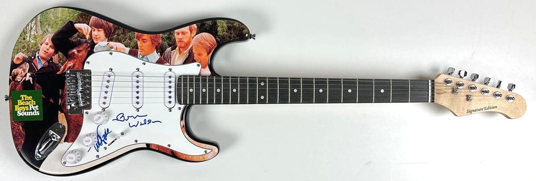 Beach Boys: Brian Wilson & Mike Love Signed "Pet Sounds" Guitar (2 Sigs) (JSA) - 2