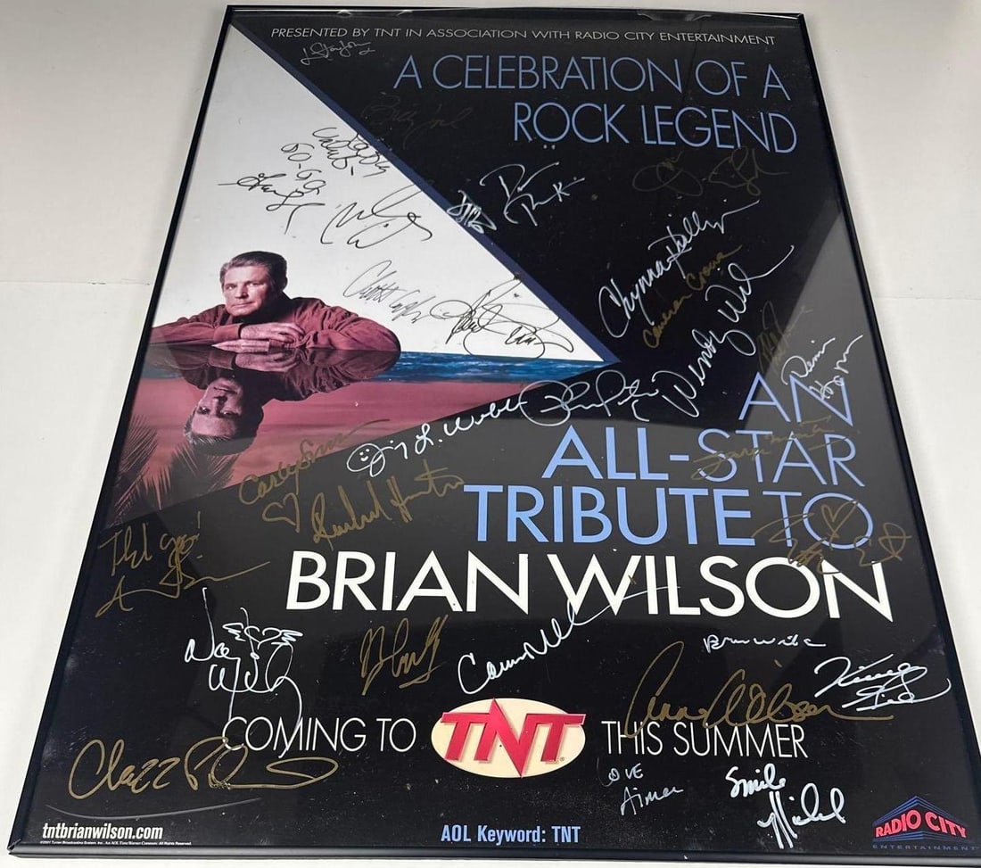 Beach Boys "Brian Wilson Tribute" Elton John, Paul Simon, Ect. Signed Poster (15+ Sigs) (Rachlin) - 6
