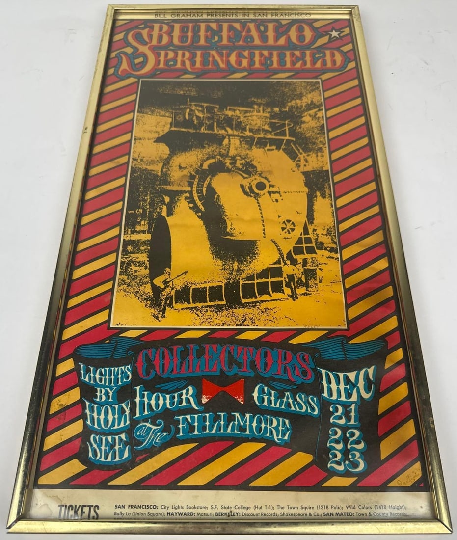 Buffalo Springfield 1967 Bill Graham Fillmore Framed Concert Poster (Chip Rachlin Collection) - 3