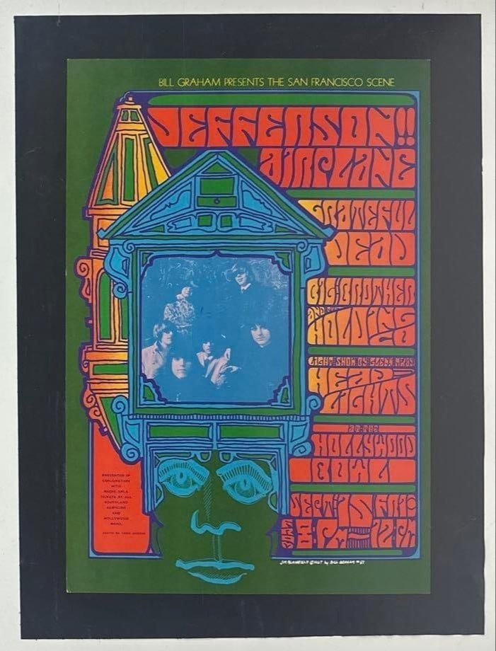 Jefferson Airplane 1967 Bill Graham Hollywood Bowl Concert Poster (Chip Rachlin Collection) (1 of 2)