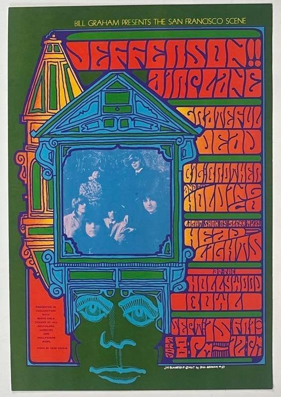 Jefferson Airplane 1967 Bill Graham Hollywood Bowl Concert Poster (Chip Rachlin Collection) (1 of 2)