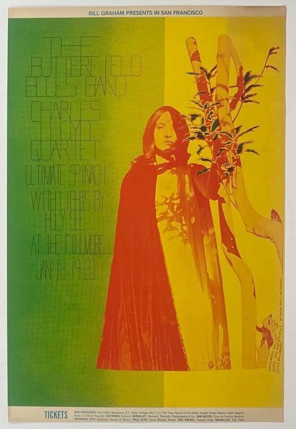 The Butterfield Blues Band 1968 Bill Graham Fillmore Concert Poster (Chip Rachlin Collection) (1 of 2)