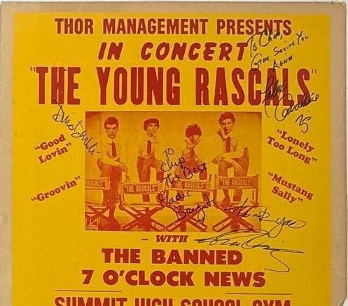 The Young Rascals Fully Group Signed 24" x 18.25" 1967 Concert Poster (Chip Rachlin Collection) - 2