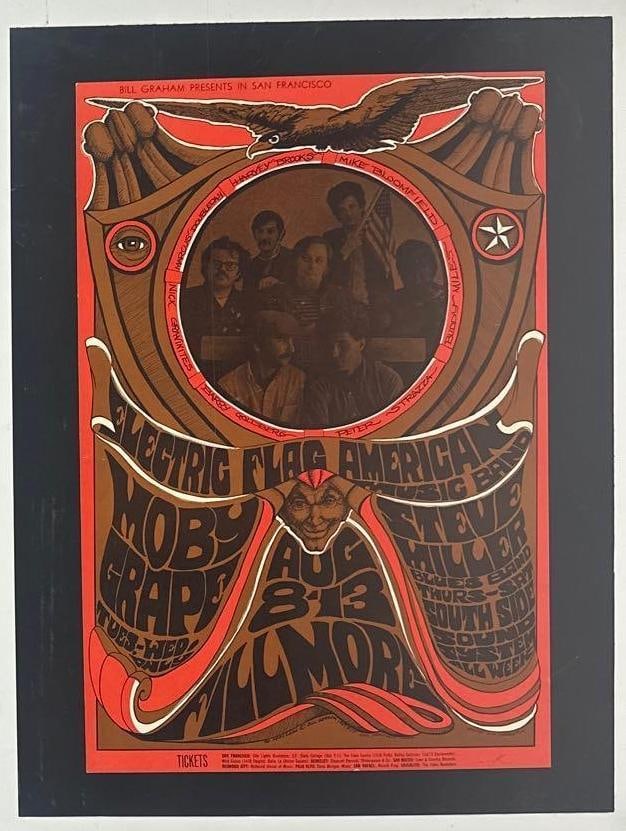 Electric Flag 21" x 14" 1967 Bill Graham Fillmore Concert Poster (Chip Rachlin Collection) (1 of 2)