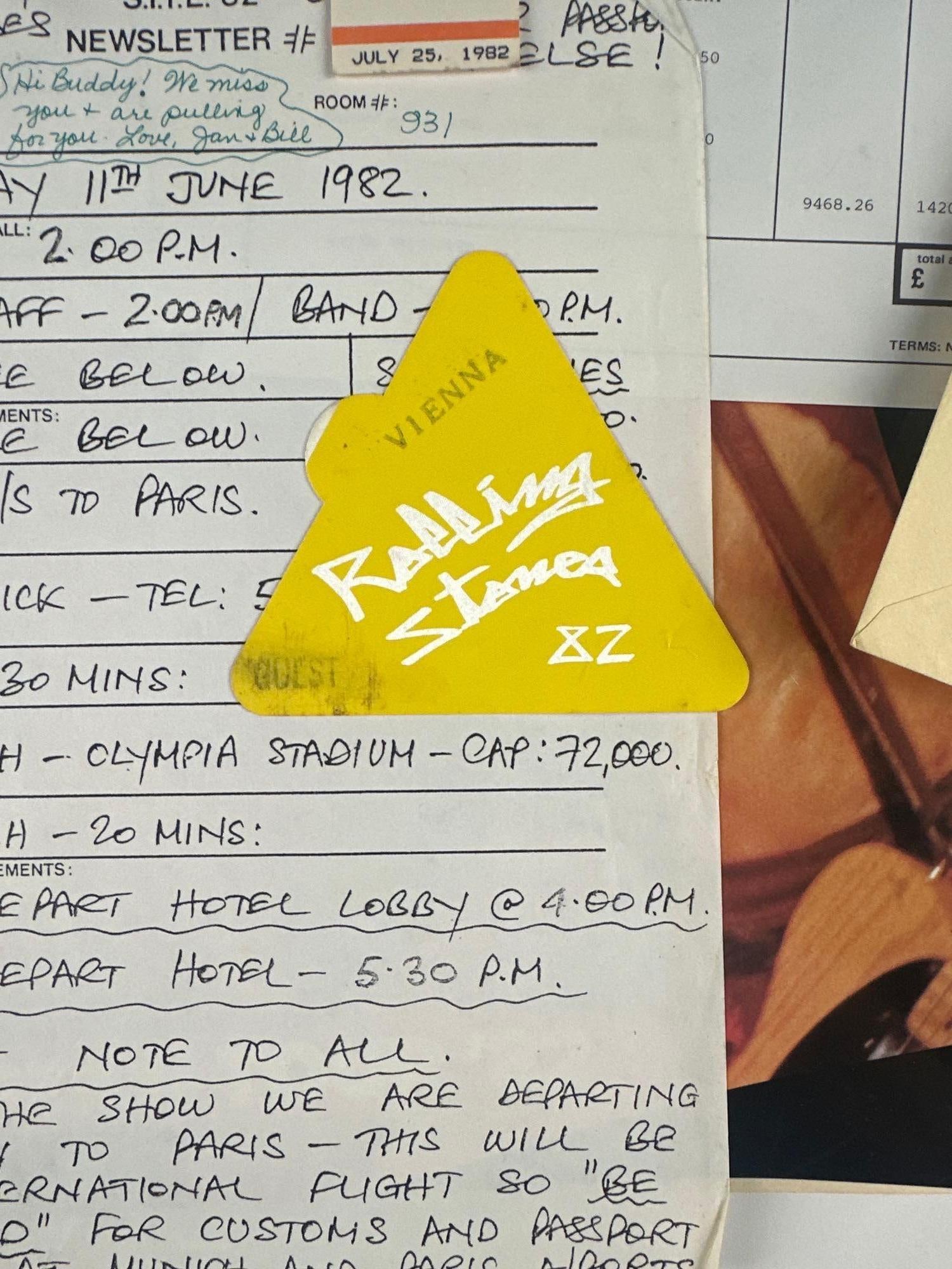 The Rolling Stones 1982 European Tour Extensive Working Archive (Chip Rachlin Collection) - 2