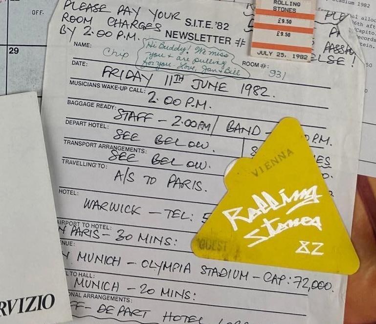 The Rolling Stones 1982 European Tour Extensive Working Archive (Chip Rachlin Collection) - 9