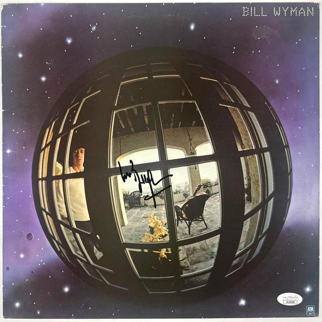 The Rolling Stones: Bill Wyman Signed "S/T" Album (JSA Authentication): "Bill Wyman" album signed on the cover in black felt tip marker by the Rolling Stones band member Bill Wyman. Measuring approximately 12" x 12" and in fine condition. Record is not included.