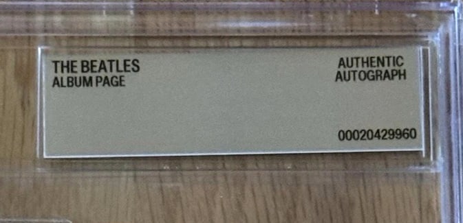 The Beatles Vintage Fully Group Signed Album Page (4 Sigs) (Beckett Encapsulated) - 3