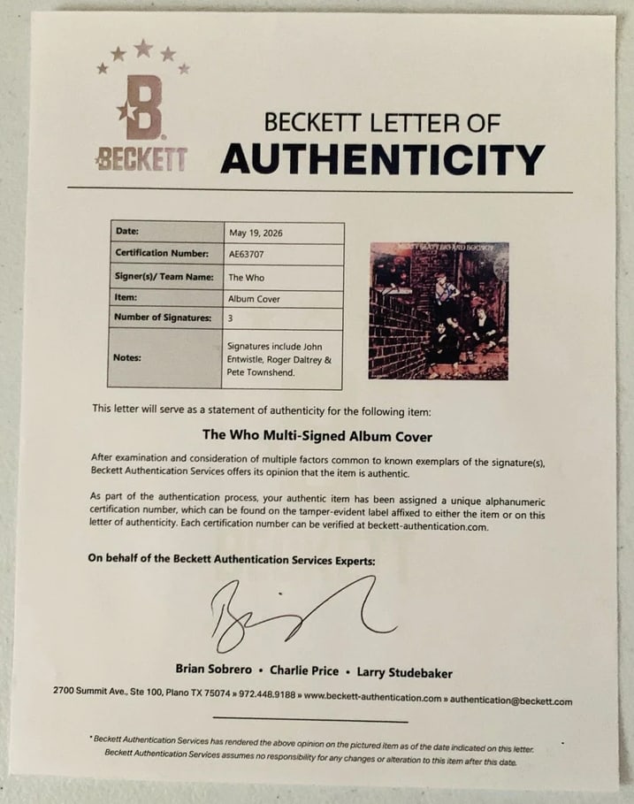 The Who Group Signed "Meaty Beaty Big & Bouncy" Album (3 Sigs) (Beckett) - 3