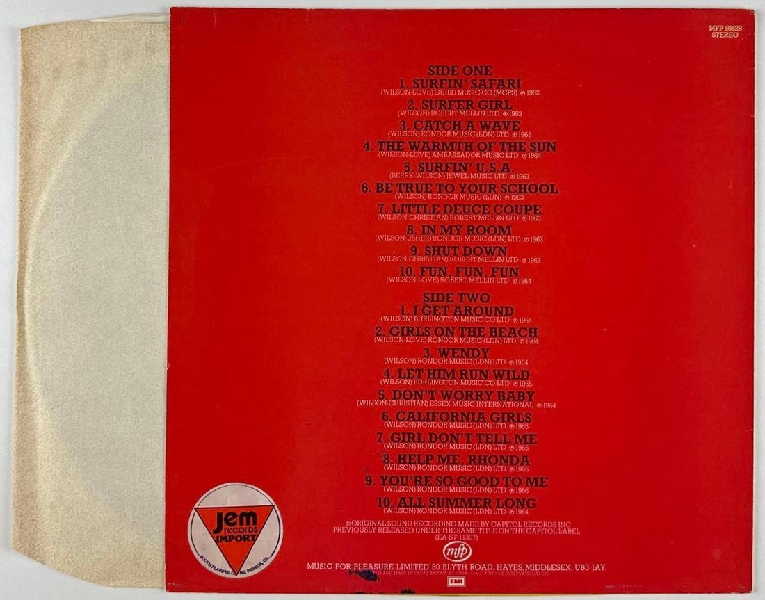 Beach Boys Group Signed "Endless Summer" Album (5 Sigs) (Walls of Sound) - 2