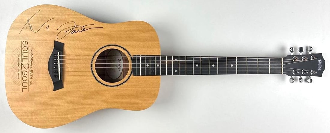 Tim McGraw & Faith Hill Signed "Soul 2 Soul" Acoustic Guitar (2 Sigs) (Tim McGraw Charity COA) - 2