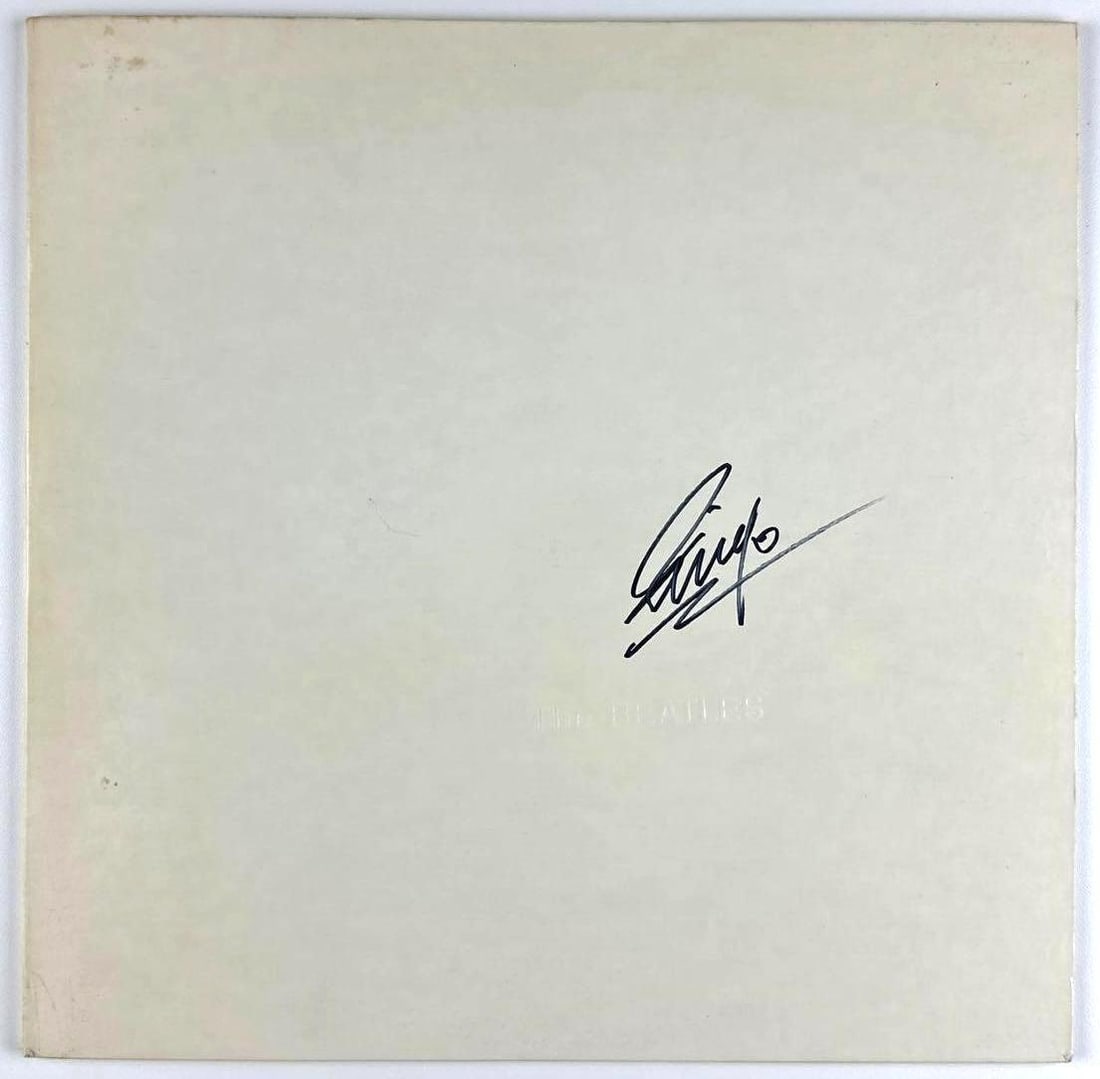 The Beatles: Ringo Starr Twice-Signed Late 1960s U.S. “White Album” (Perry Cox LOA) - 2