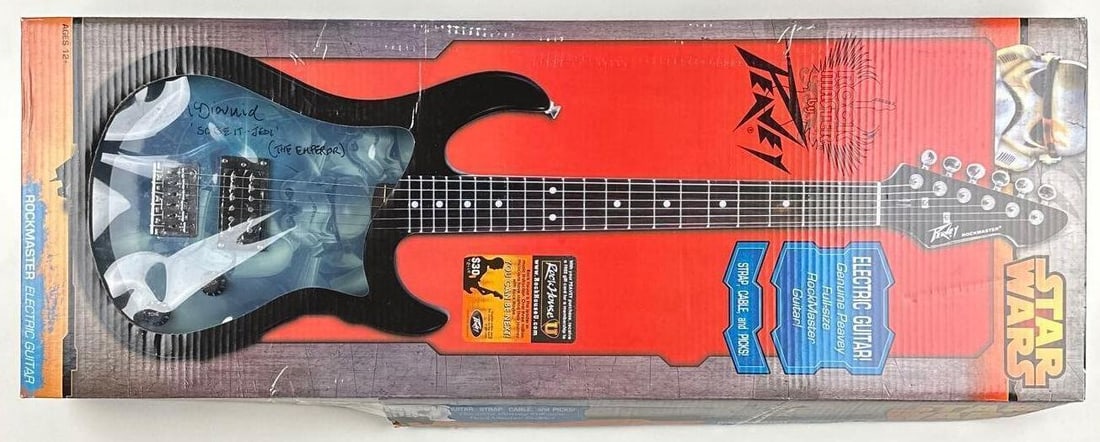 Star Wars: Ian McDiarmid Signed Jedi Custom Graphics Peavey Rockmaster Guitar - 5