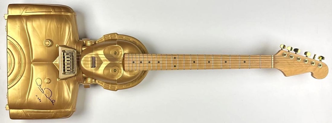Star Wars: Anthony Daniels Signed Custom C-3PO Designed Guitar (Third Party Guaranteed) - 2