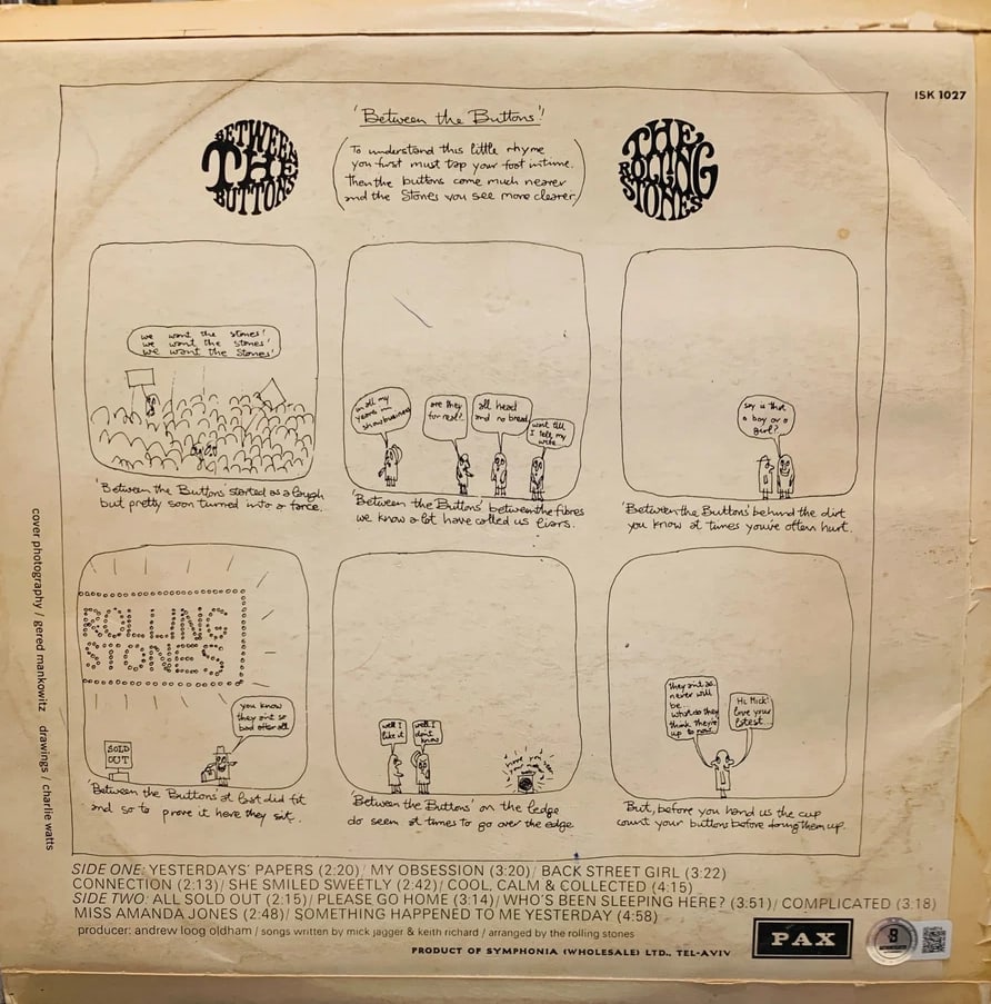 The Rolling Stones Group Signed "Between the Buttons" Album (3 Sigs) (Beckett Authentication) - 5