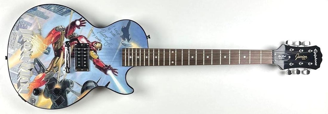 Iron Man: Robert Downey Jr. & Stan Lee Signed Guitar, “I Love You 3000” (Official Pix) - 2