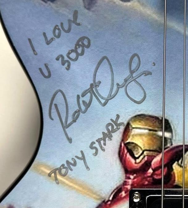 Iron Man: Robert Downey Jr. & Stan Lee Signed Guitar, “I Love You 3000” (Official Pix) - 3