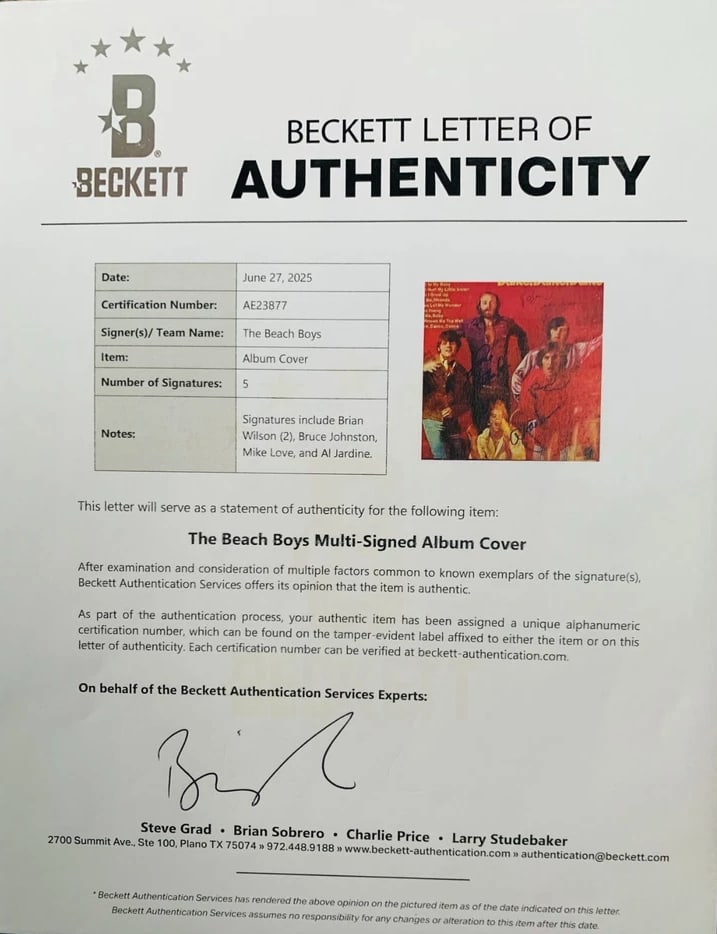 Beach Boys Group Signed "Dance Dance Dance" Album (4 Sigs) (Beckett Authentication) - 3