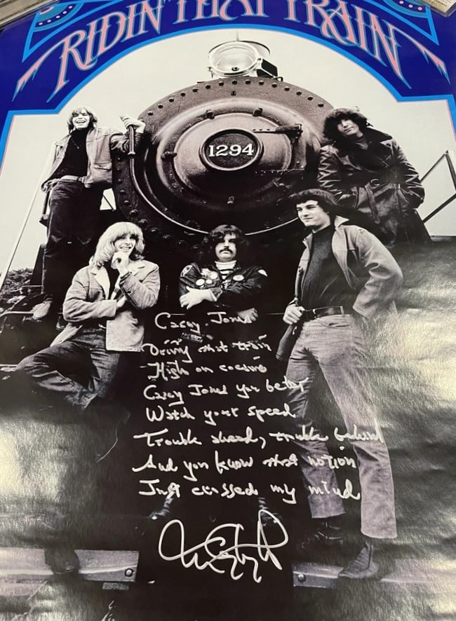 The Grateful Dead: Tom Constanten Signed 34" x 22" "Ridin' That Train" Poster (JSA) - 2