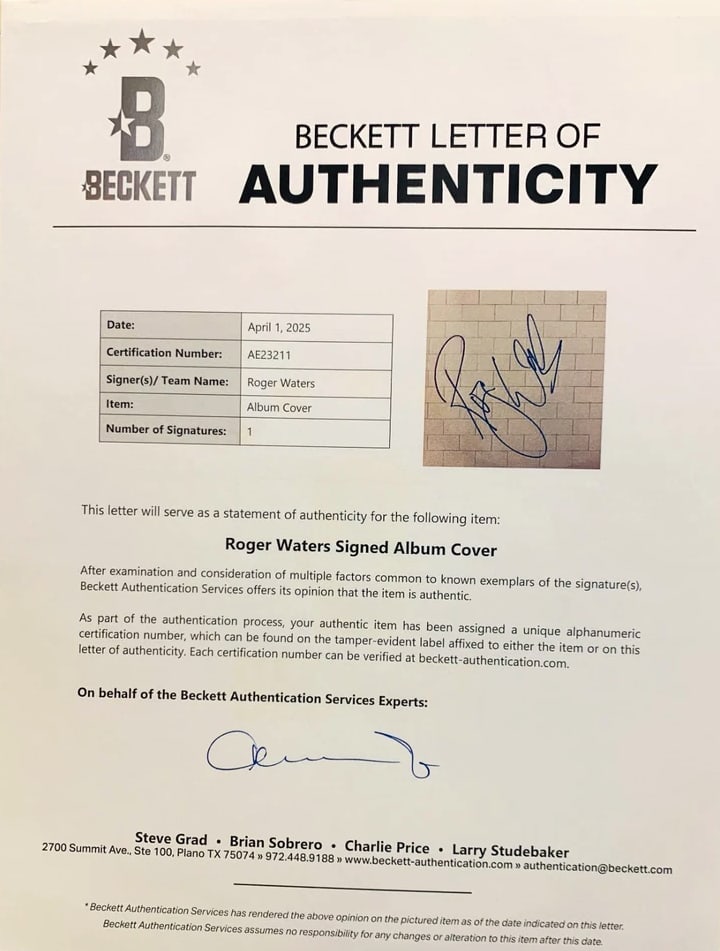 Pink Floyd: Roger Waters Signed "The Wall" Album (Beckett Authentication) - 3