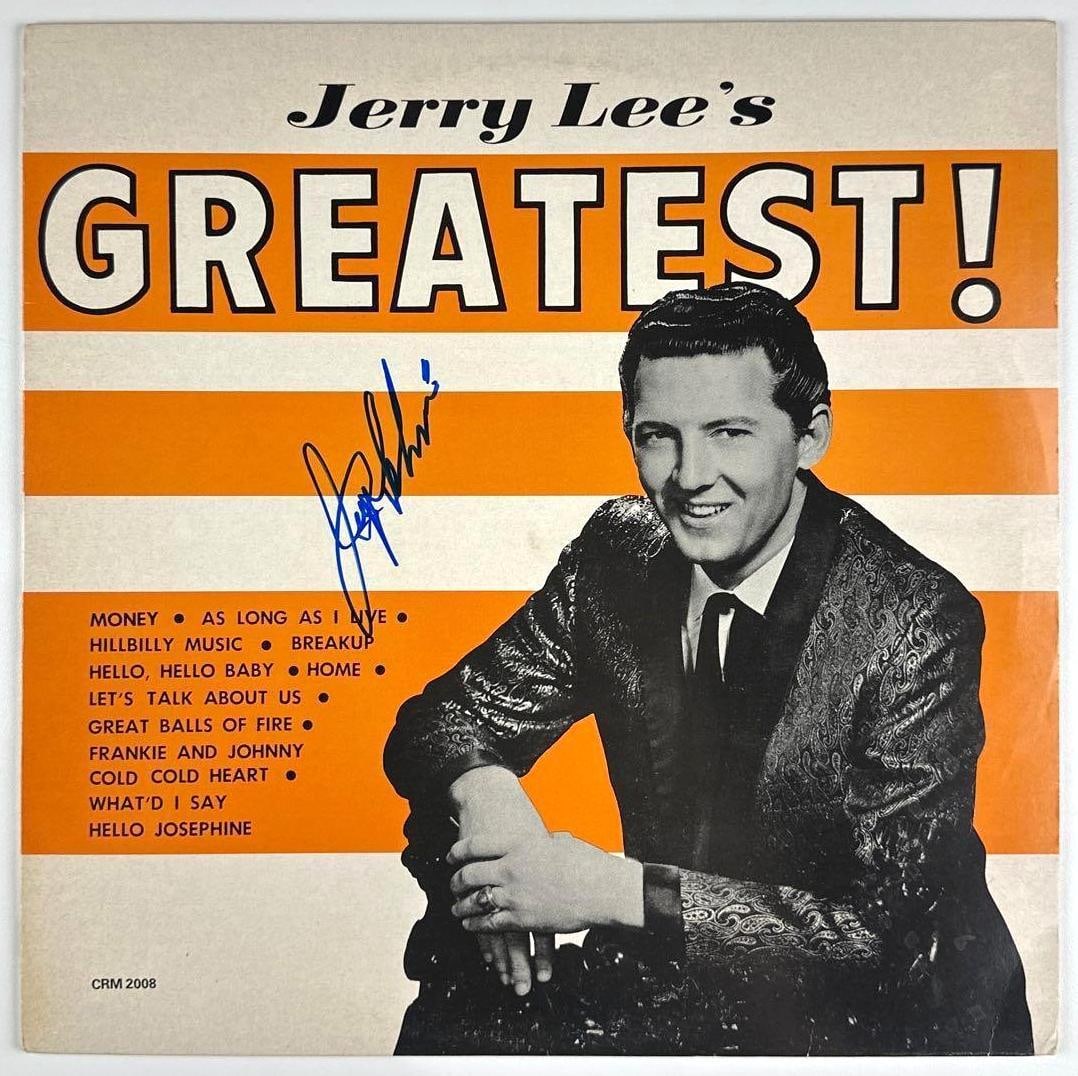 Jerry Lee Lewis Lot of (2) Signed Album & 10" x 8" Photo (Epperson) - 2