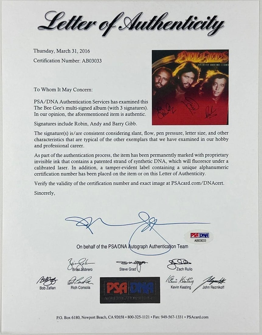 Bee Gees Group Signed "Spirits Having Flown" Album (3 Sigs) (PSA/DNA Authentication) - 3