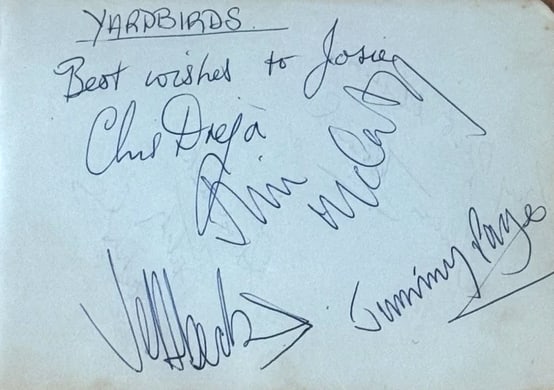 The Yardbirds Group Signed Album Page w/ Jeff Beck & Jimmy Page (4 Sigs) (Beckett) - 2