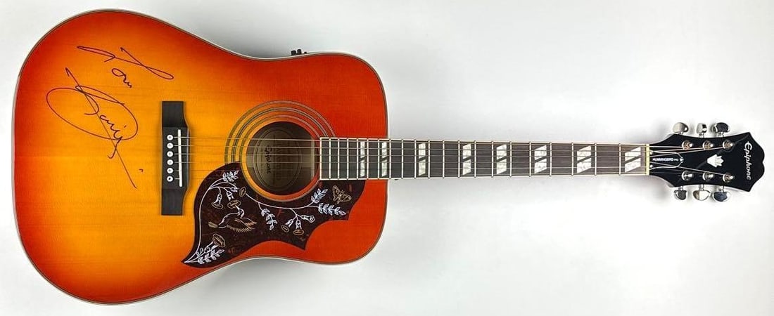 Bee Gees: Barry Gibb Signed Dreadnought-Style Hummingbird Epiphone Guitar & Signed CD Boxset - 2