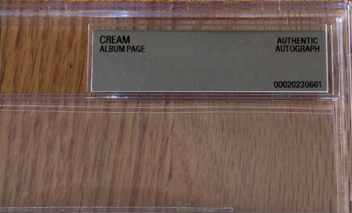 Cream Group w/ Eric Clapton Signed 4.5" x 5.5" Album Page (3 Sigs) (Beckett Encapsulated) - 2