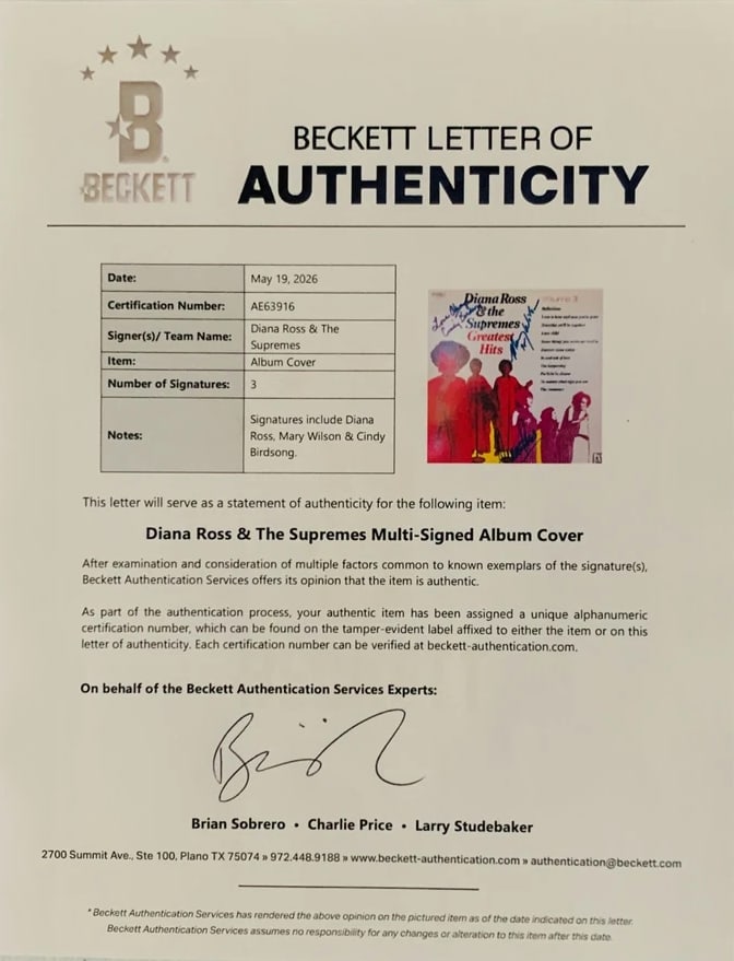 The Supremes Group Signed "Greatest Hits Vol. 3" Album (3 Sigs) (Beckett) - 3