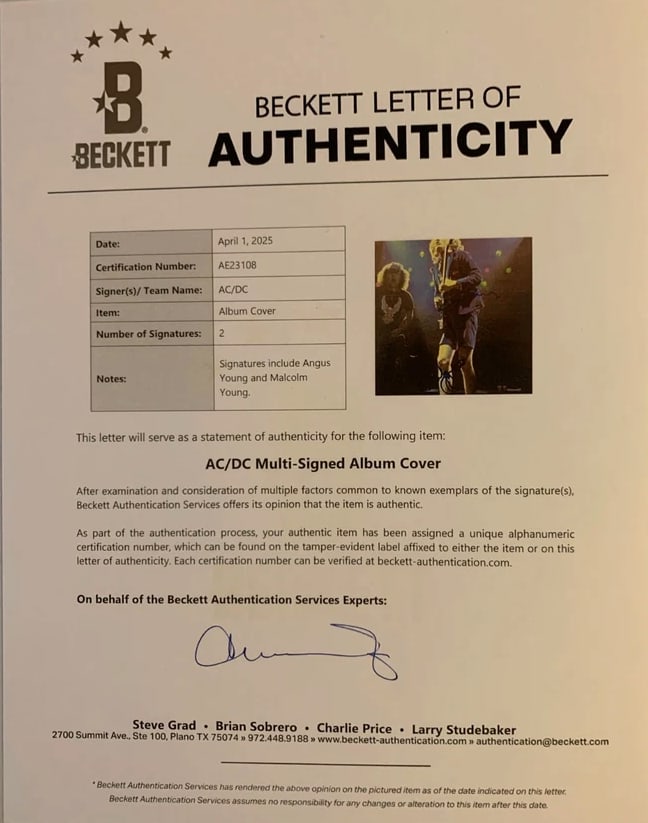 AC/DC Group Signed "Let's Get it Up" LP Album (2 Sigs) (Beckett Authentication) - 3