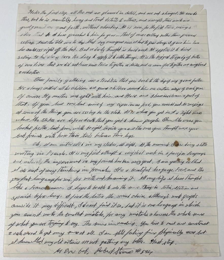 Robert Stroud "Birdman of Alcatraz" Signed 1955 Handwritten Letter (Third Party Guaranteed) - 2