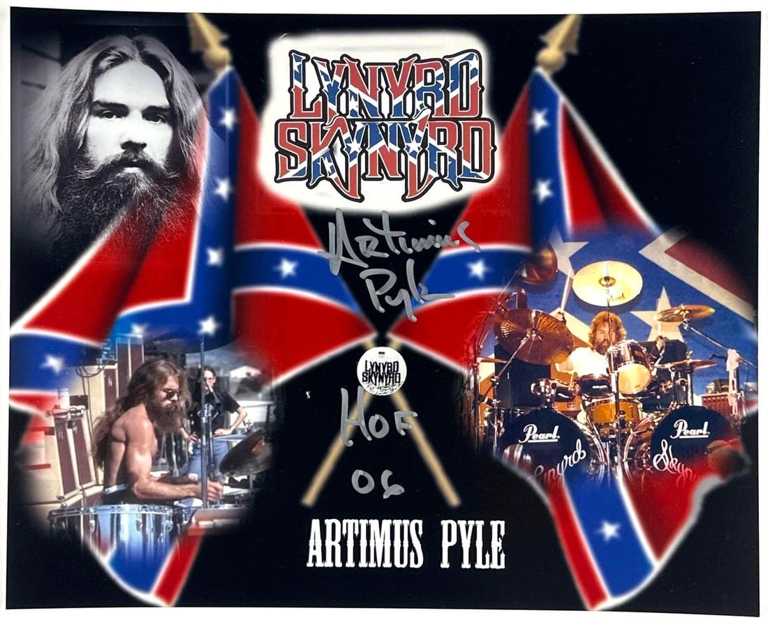 Lynyrd Skynyrd: Artimus Pyle Group Lot of (2) Signed 8" x 10" Photos (JSA Authentication) - 3