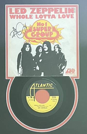 Led Zeppelin: Robert Plant Signed Set of (3) Signed 45's Framed Display (Epperson LOA) - 4