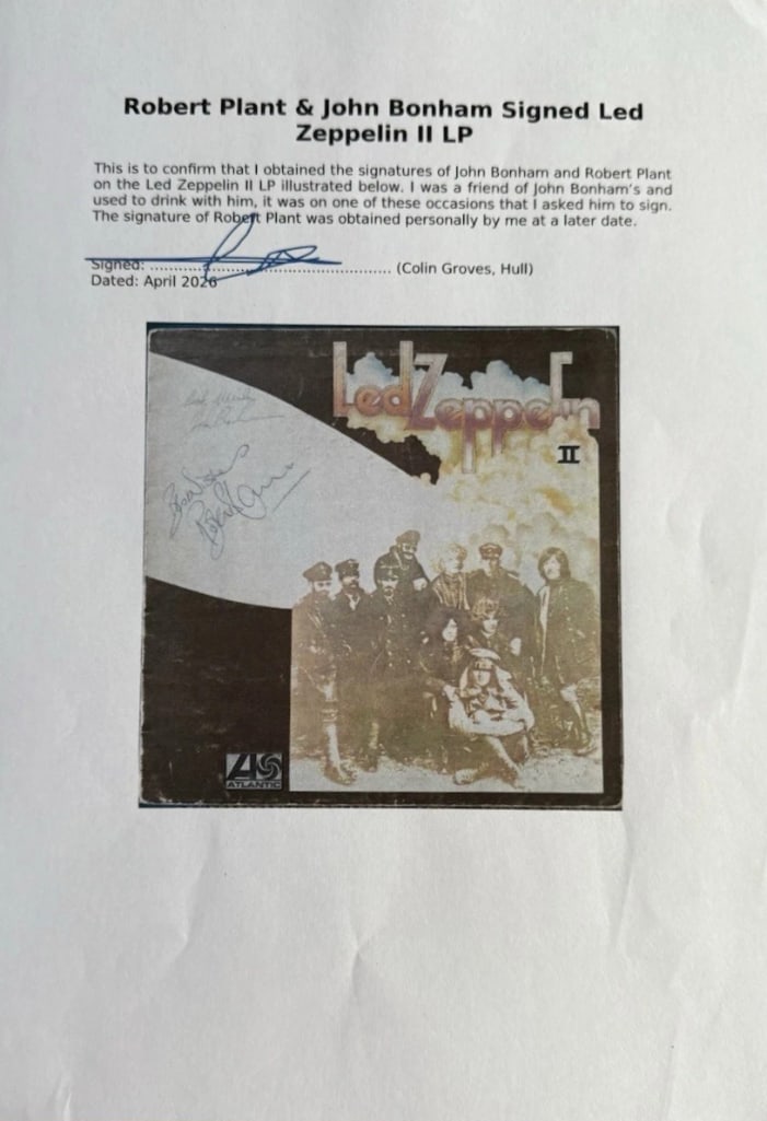 Led Zeppelin: John Bonham & Robert Plant Signed "Led Zeppelin II" Album (Beckett & Grad) - 7