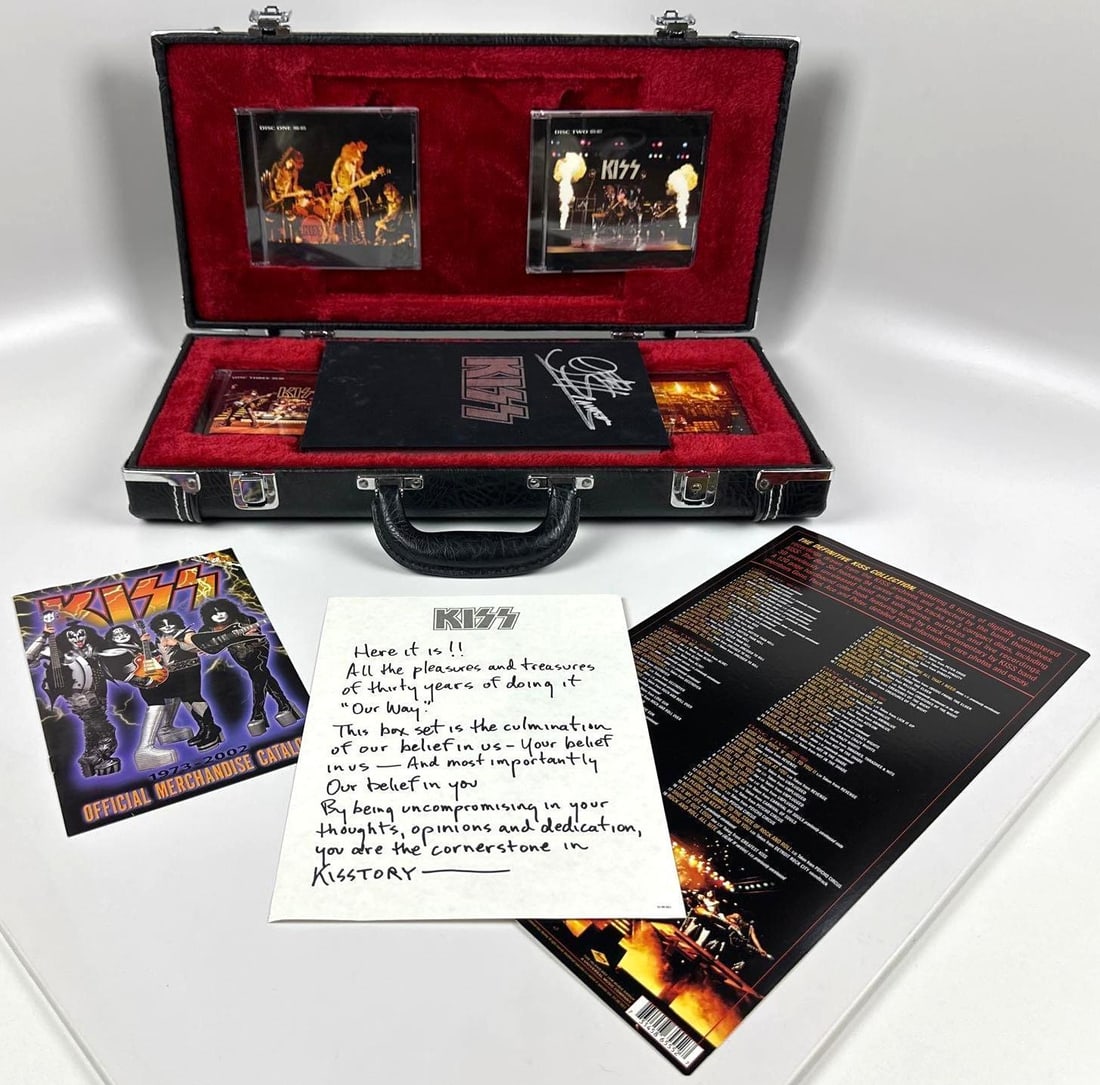 KISS Group Signed Guitar-Style "The Box Set" CD Collection (7 Sigs) (Third Party Guaranteed) - 2
