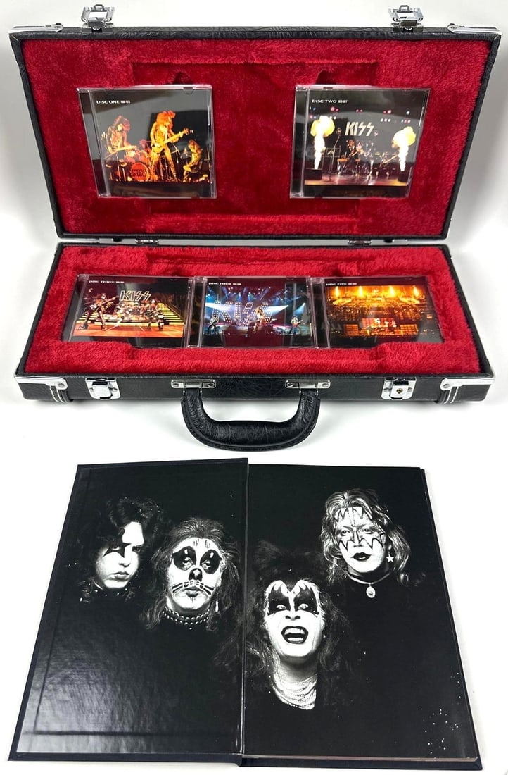 KISS Group Signed Guitar-Style "The Box Set" CD Collection (7 Sigs) (Third Party Guaranteed) - 4