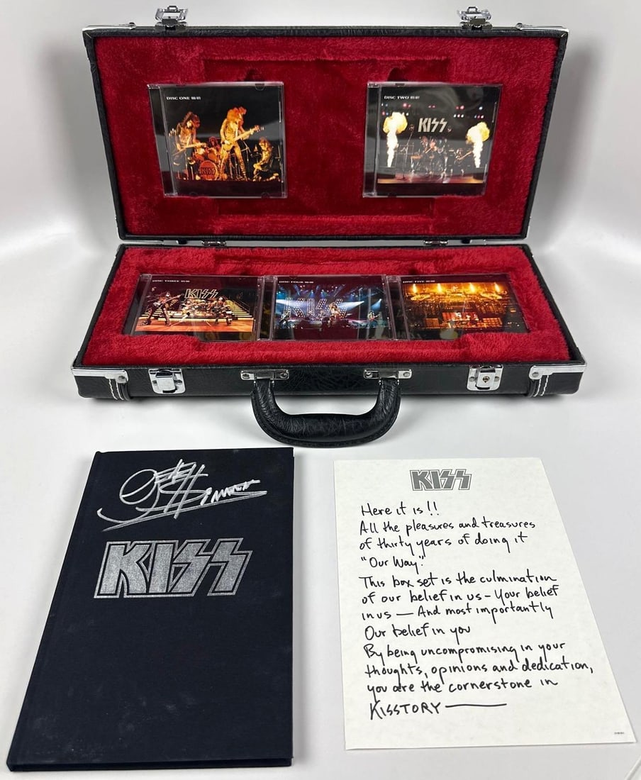 KISS Group Signed Guitar-Style "The Box Set" CD Collection (7 Sigs) (Third Party Guaranteed) - 5