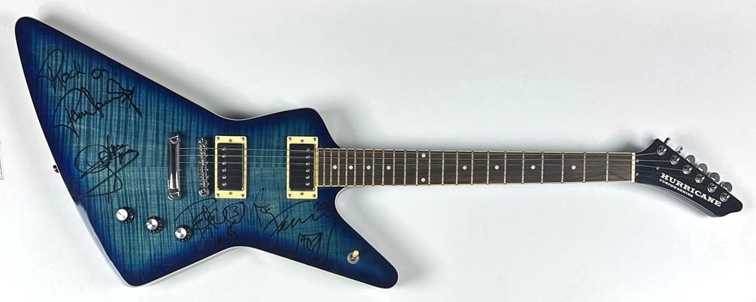 KISS Group Signed Hurricane Brand Custom Series Explorer-Style Guitar (4 Sigs) (PSA/DNA) - 2