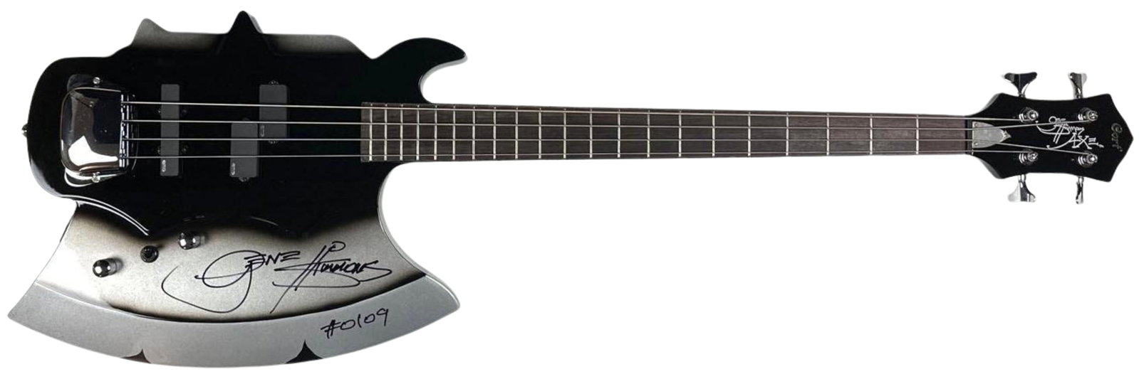 KISS: Gene Simmons Signed Limited Edition AXE Bass #0109 with Signed Custom Case (JSA) - 2