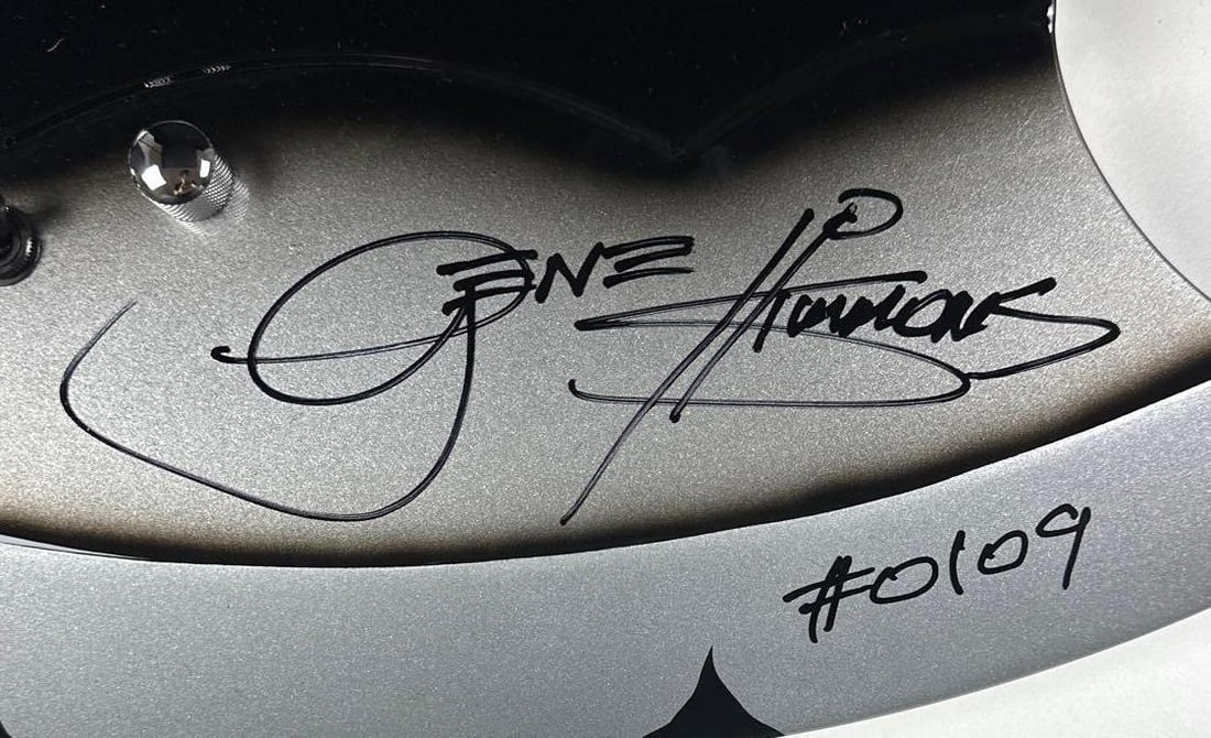 KISS: Gene Simmons Signed Limited Edition AXE Bass #0109 with Signed Custom Case (JSA) - 3
