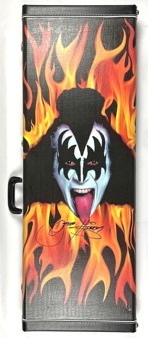 KISS: Gene Simmons Signed Limited Edition AXE Bass #0109 with Signed Custom Case (JSA) - 5