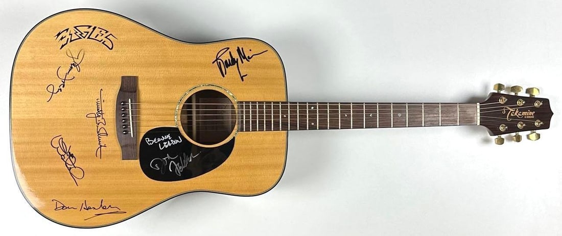 Eagles Fully Group Signed Takamine Acoustic Guitar (7 Sigs) (Third Party Guaranteed) - 2